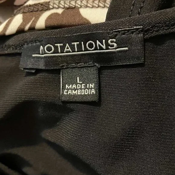 Notations Embellished Floral Solid Knit Top w/Small Stud Trim LARGE (245) - Picture 3 of 4